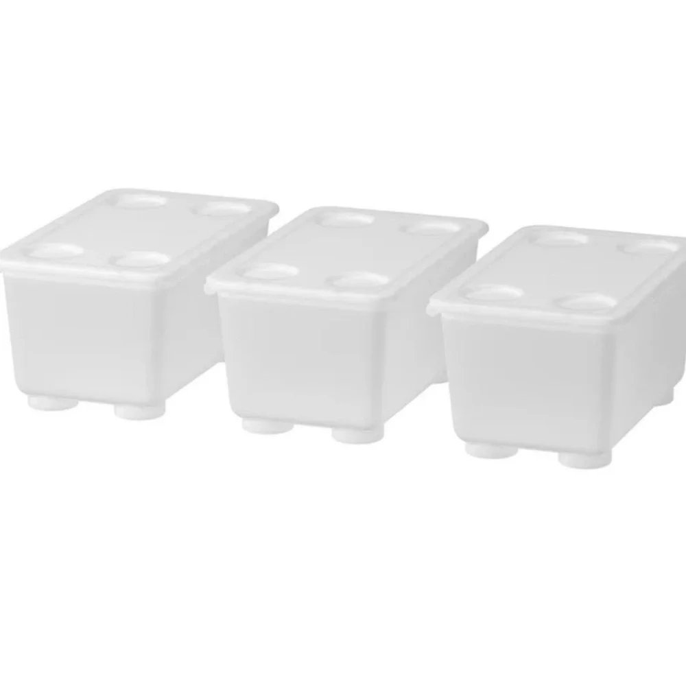 IKEA GLIS Box with Lid, Clear, 3 boxes